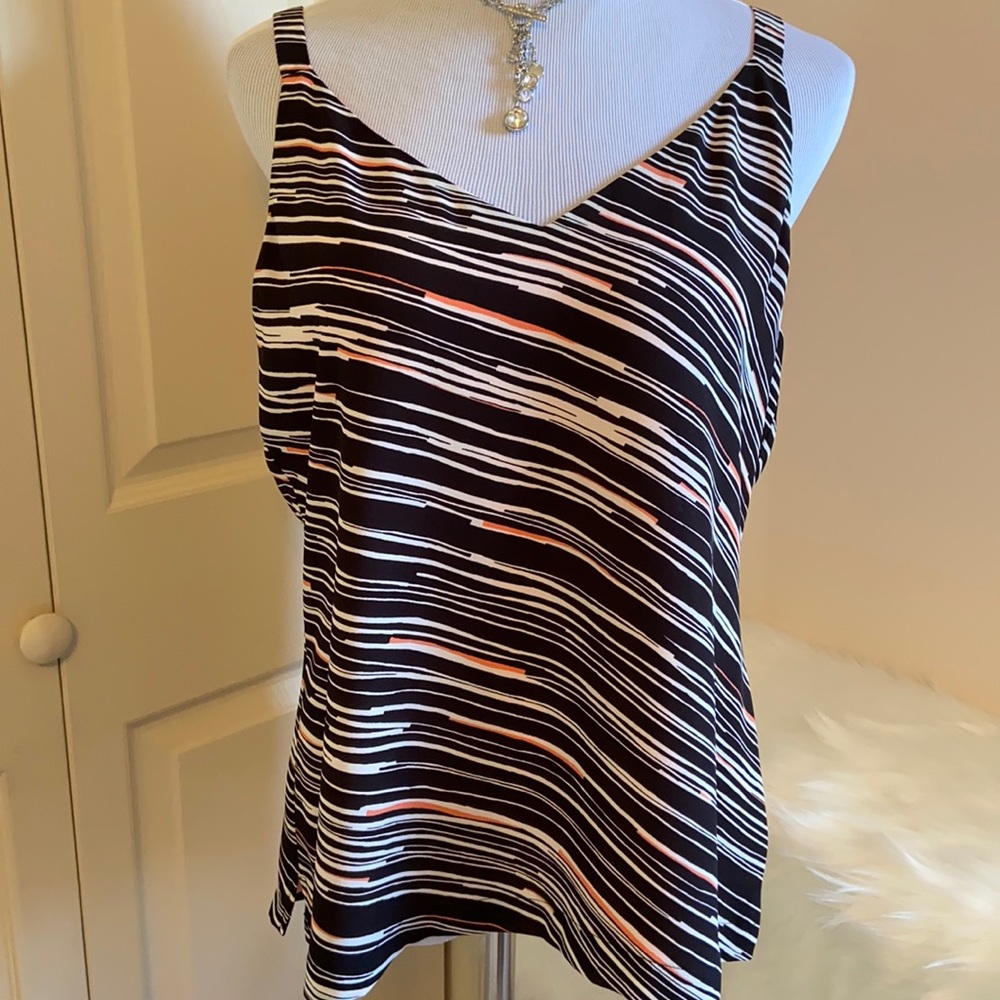 WHBM Reversible Zebra Stripe / Coral Tank Top